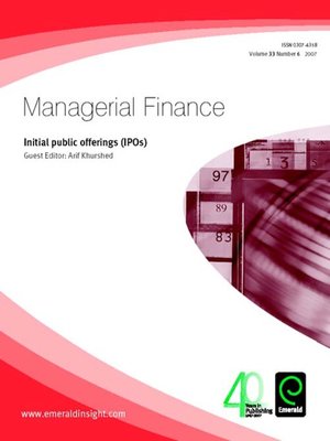 cover image of Managerial Finance, Volume 33, Issue 6